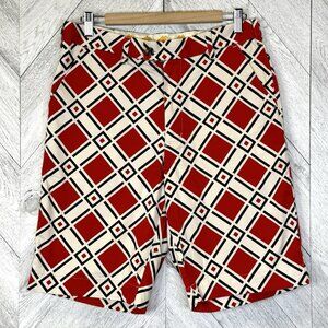 Loudmouth Golf Shorts Mens Size 34 Red Diamond Pattern 10" Inseam